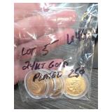 24k Gold Plated Quarters