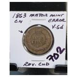 1863 Indian Head Cent