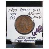 United States Mint 1907/7 Indian Head Cent