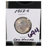 1953-S Roosevelt Dime
