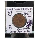 1865 8/8 Indian Head Cent
