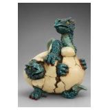 Two-Dragon Cracked-Egg Figurine