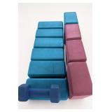 Yoga Blocks and Hand Weight