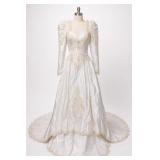 Long-Sleeve Embellished Bridal Gown