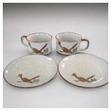 Lot of Pheasant Ceramic Cups and Saucers