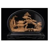 Framed Carved Garden Landscape Diorama