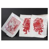 Lot of Red-and-White Chinese Decorative Prints