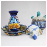 Group of Hand-Painted Glazed Ceramics