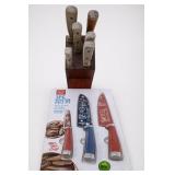 Kitchen Knife Block and Cook Prep Eat Set