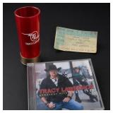 Tracy Lawrence Autograohed CD, Glass, ConceTicket