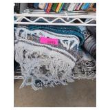 Lot of Striped Woven Fringed Textiles