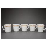 Pyrex Butterfly Gold Floral Handled Mugs