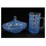 Federal Windsor Pitcher & Blue Covered Dish