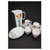 Floral Tableware Group with Pitcher