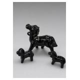 Glossy Black Horse Pottery Figurines