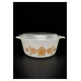 Pyrex Butterfly Gold 1.5 Pint Covered Casserole Di