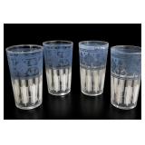 Blue and White Ornamental Glass Tumblers