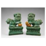 Lot of Green Foo Dog Sculptures