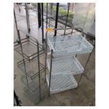 Two Rolling Basket and Tray Carts