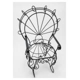 Decorative Black Metal Chair / Plant Stand