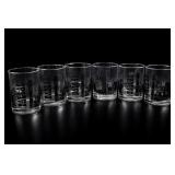 Six Dallas Skyline Glass Tumblers