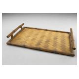 Woven Bamboo and Rattan Serving Tray