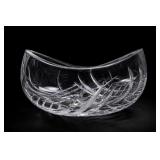 Boat-Shaped Cut Crystal Bowl
