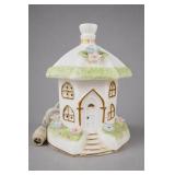 Floral Cottage-Form Ceramic Accent Lamp