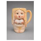 Vintage Nude Woman Figural Ceramic Mug