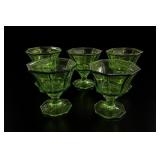 Independence Green Faceted Glass Goblets