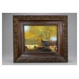 Signed Framed Winter Landscape Painting Muzarn?