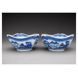 Lot of Chinese-Style Blue-and-White Bowls