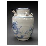 Chinese Blue & White Dragon Wine Jar