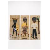 Three Philippine Folk Art Wall Plaques
