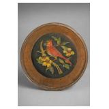 Iron Bird-and-Floral Relief Wall Plaque