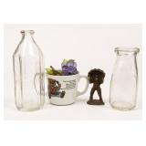 Two Milk Bottles, Mug & Decorative Objects