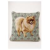 Pomeranian Needlepoint Throw Pillow