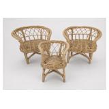 Lot of Woven Wicker Chairs