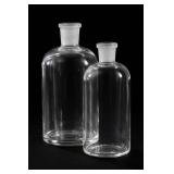 Pair of Clear Glass Reagent Bottles
