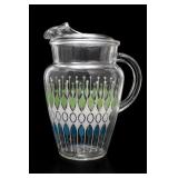 60s MCM Teardrop & Diamond glass pitcher.