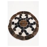 Round Hair-on Cowhide Patchwork Rug