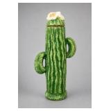 Green Glazed Ceramic Cactus Honey Jar