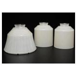 Lot of 3 National Prismatic milk glass lamp shades