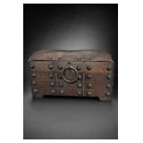 Dark Brown Studded Jewelry Storage Chest