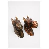 Pair of Bronze-Tone Horse-Head Wall Plaques