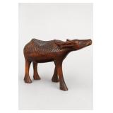 Carved Wood Water Buffalo Sculpture