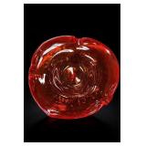 Viking Glass hand-blown crackle ashtray