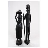 Pair of African Carved Wood Figures