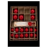 18 Shiny Brite Red Glass Christmas Ornaments