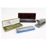 Chromatic Pens, Spartus Clock & Stapler